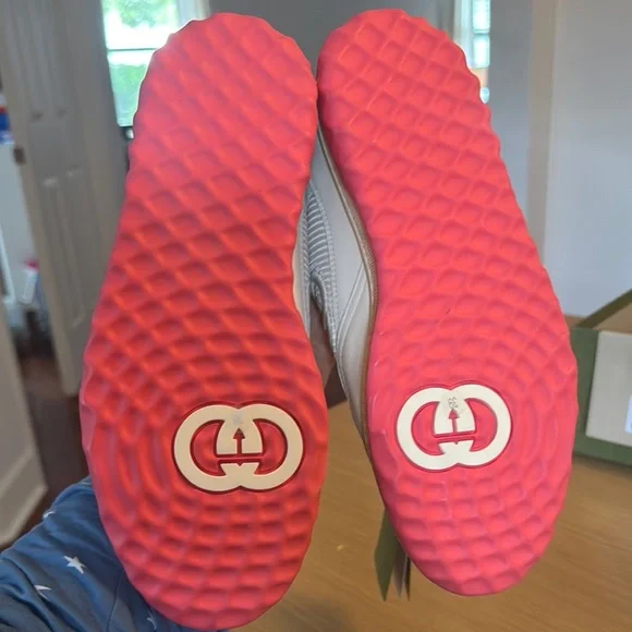Gucci White and Pink Sneakers - Picture 8 of 11